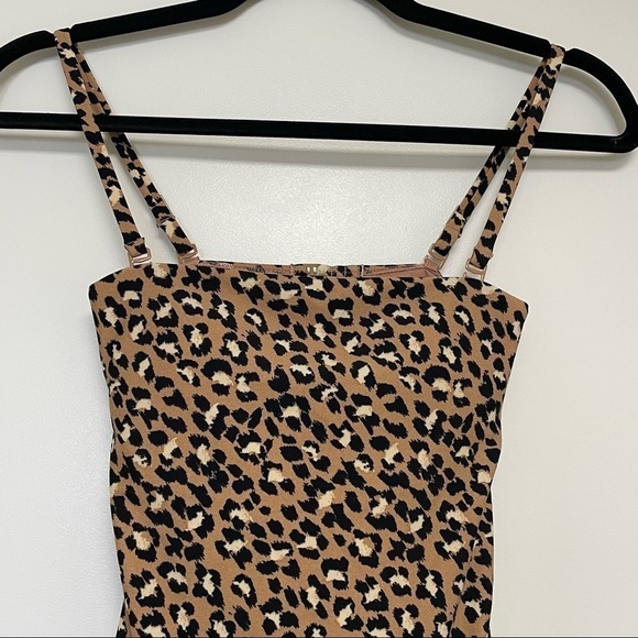 Aerie Leopard One Piece Cheeky Bathing Suit Open Back Sz XXS Removable Straps. - Picture 3 of 9